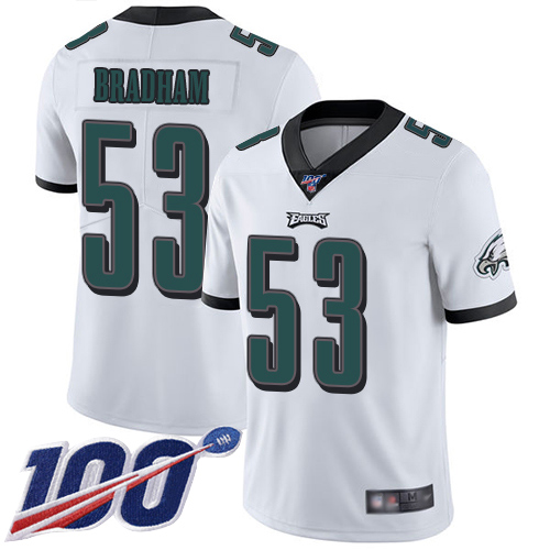 Men Philadelphia Eagles #53 Nigel Bradham White Vapor Untouchable NFL Jersey Limited Player Season